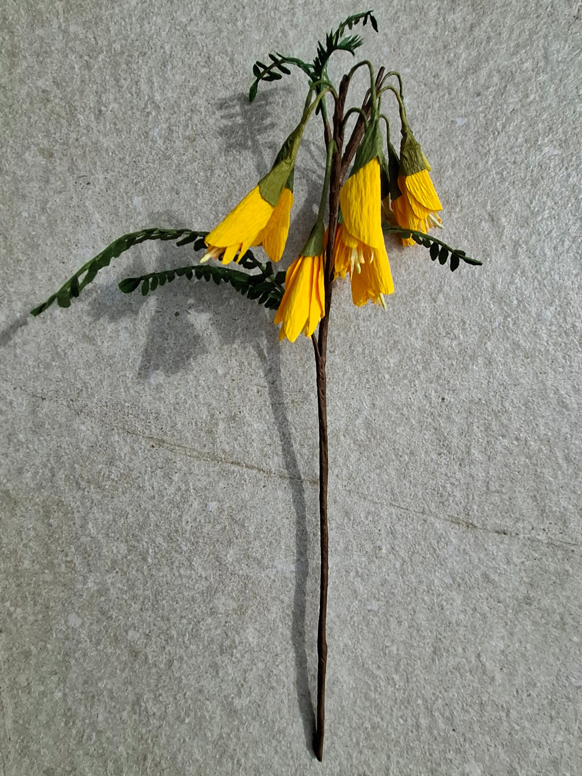 crepe paper kowhai flowers